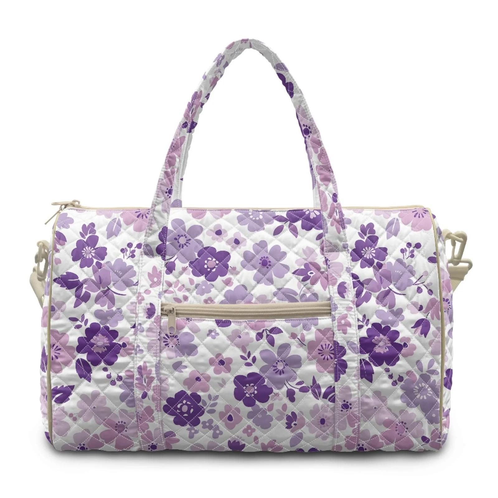 Coloranimal Floral Pattern 2026 New Travel Duffel Bags Polyester Lightweight Quilted Tote Bag for Workout