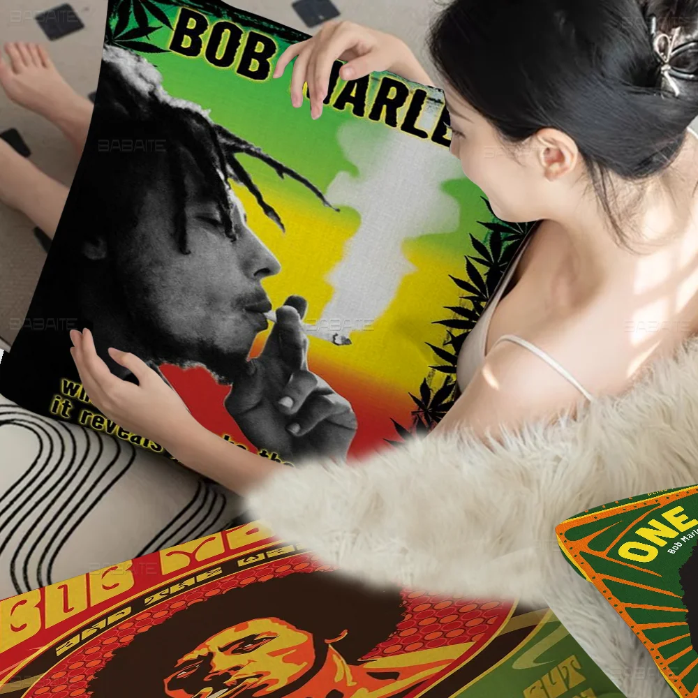 

Keep Calm And Smoke Weed Bob Marley Pillow Cover For Bedroom Room And Living Room Sofa Decorative Cushion Cover