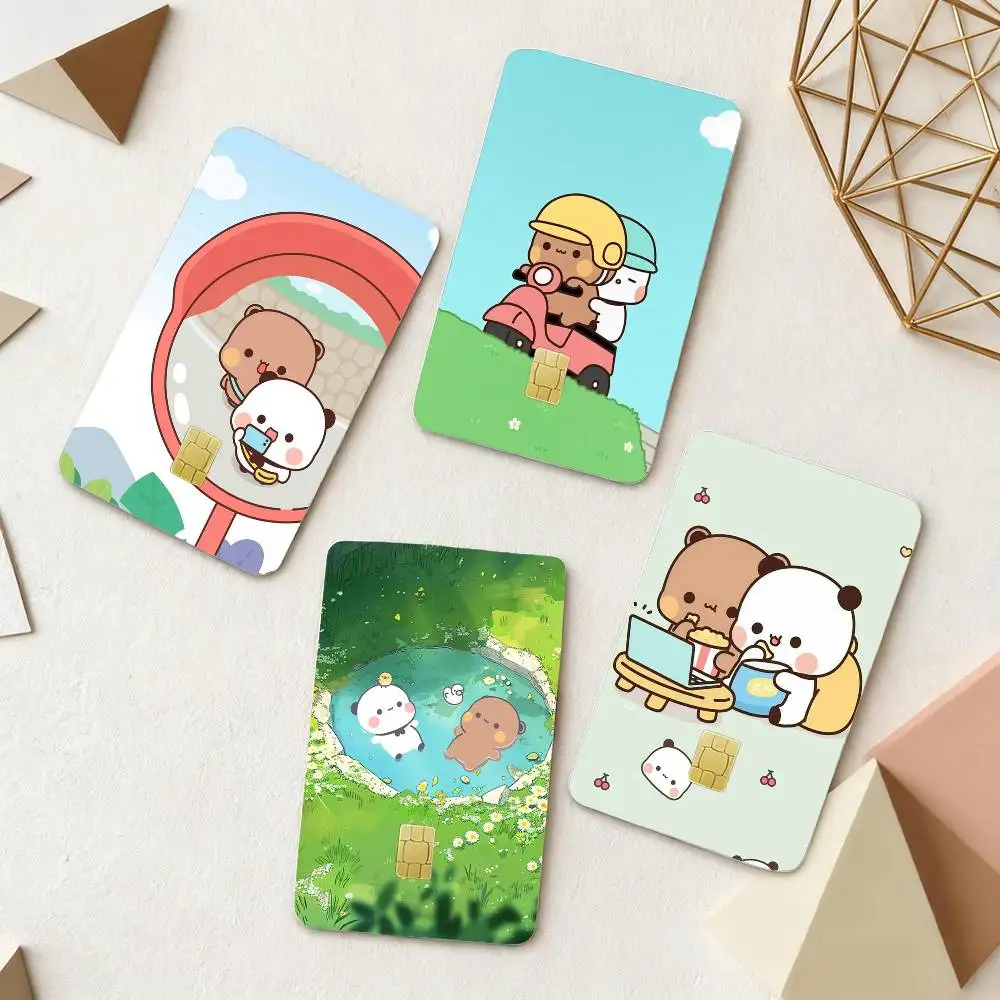 

cartoon Bubu dudu 4pcs 1Set Laser Holographic Sticker Skin Cover for Credit Bank Debit Card