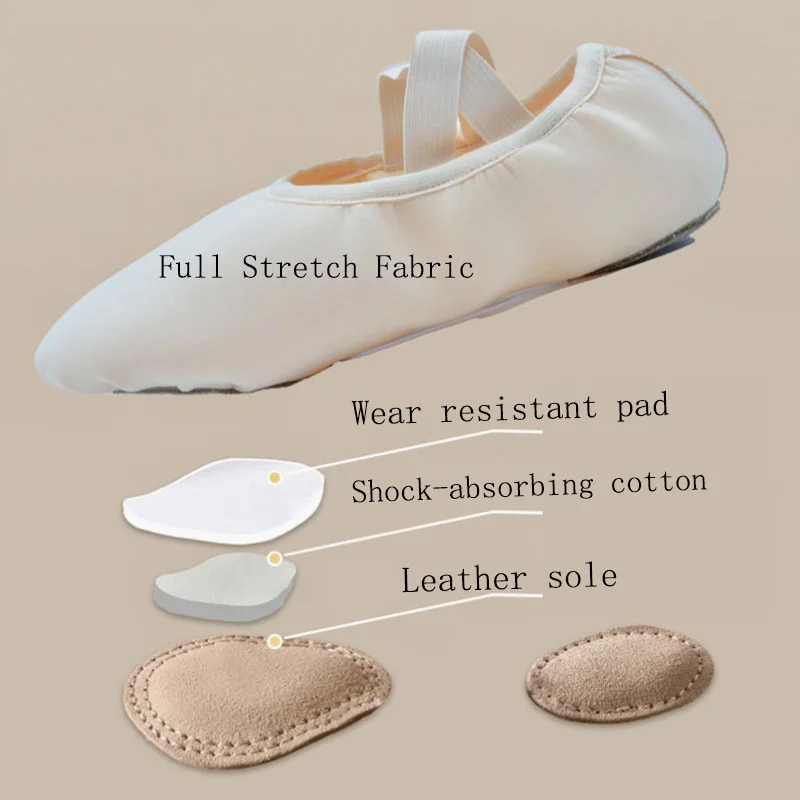 Woman Ballet Flats Shoes Ballet Shoes Kids Dancing Slippers Girls Elastic Soft Dance Shoes High Stretch Women Ballet Slipper kid