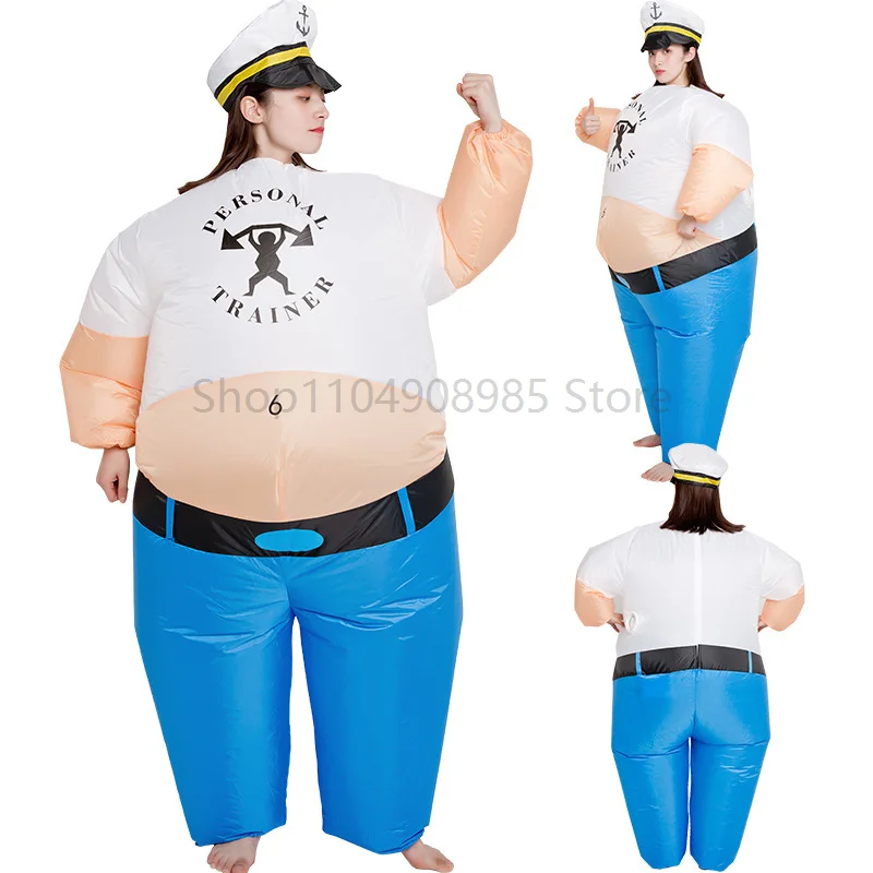 

Fat Man Inflatable Costume Funny Cartoon Doll Clothing Suit Adult Men Women Halloween Carnival Birthday Party