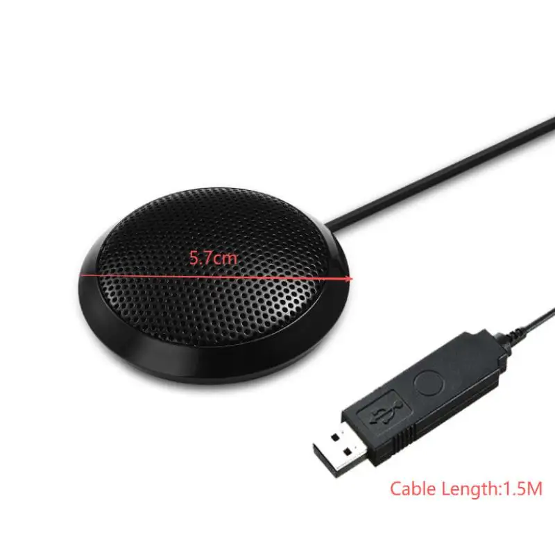 USB/3.5mm Conference Microphone Plug&Play 360° Omnidirectional Desktop Computer Mic For Computer Desktop Laptop