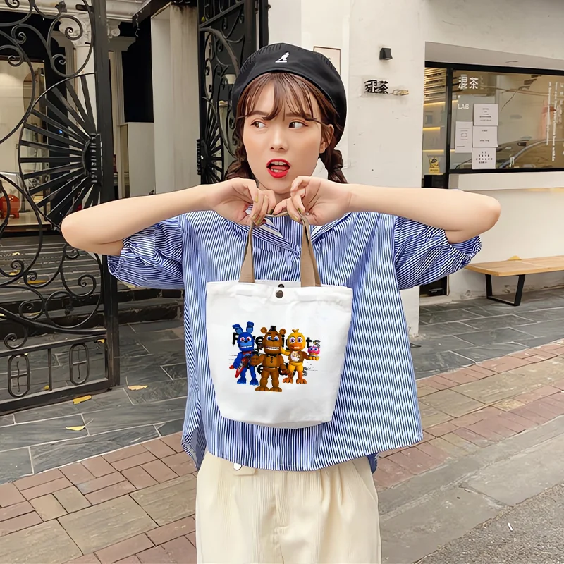 FNAF Handbags Five Nights At Freddys Portable Shopping Bags Cartoon Anime Pattern Printed Handbag Men Fashion Bag Party Gifts