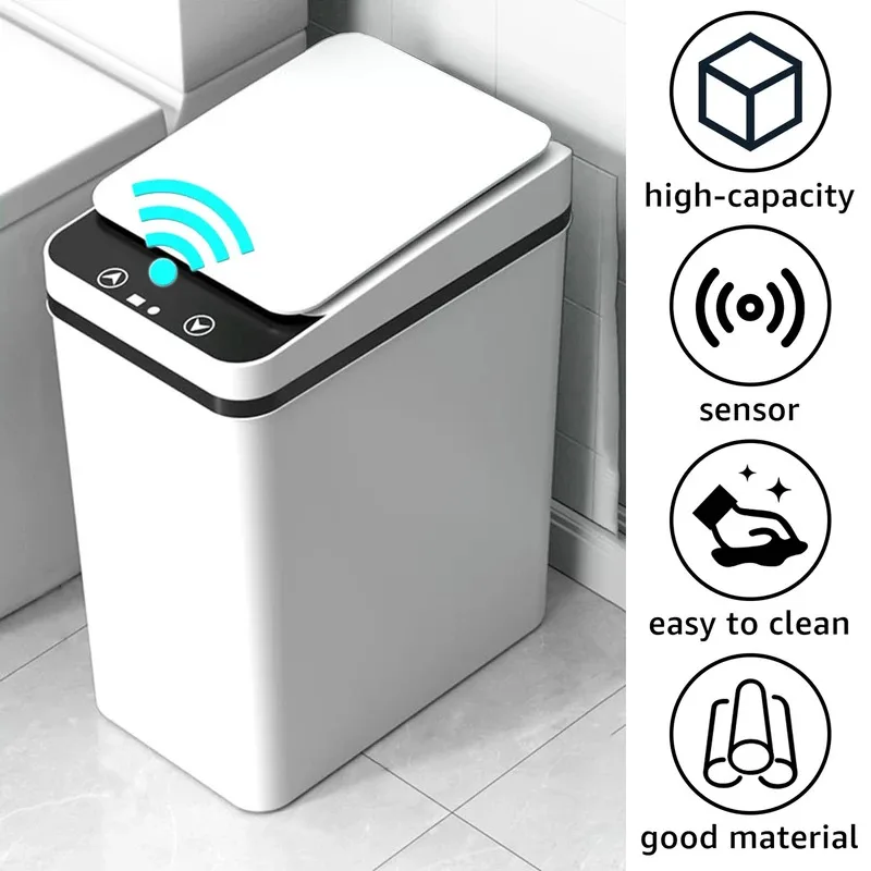 

Automatic Sensor Trash Can 12L Touchless Infrared Motion Sensor Smart Trash Can for Kitchen Bathroom Waterproof Wastebasket NEW