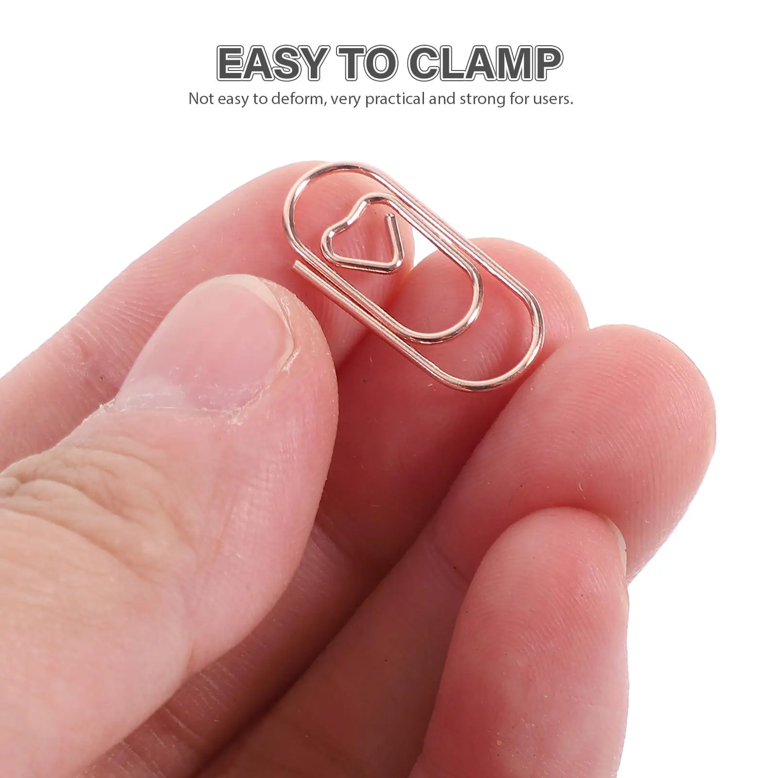 150pcs Heart Mini Metal Binder Cute Small Office Paper Clip Metal Paper Clips Supplies Creative Document Clips
