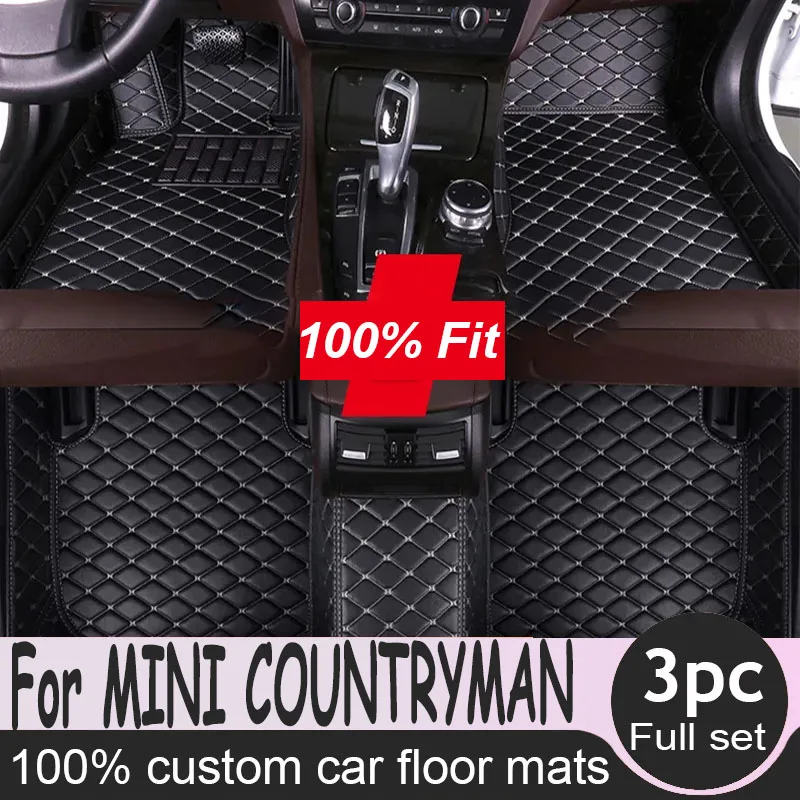 

Custom Car Floor Mats for MINI COUNTRYMAN F60 5 Seat 2017-2021 Year Eco-friendly Leather Car Accessories Interior Details