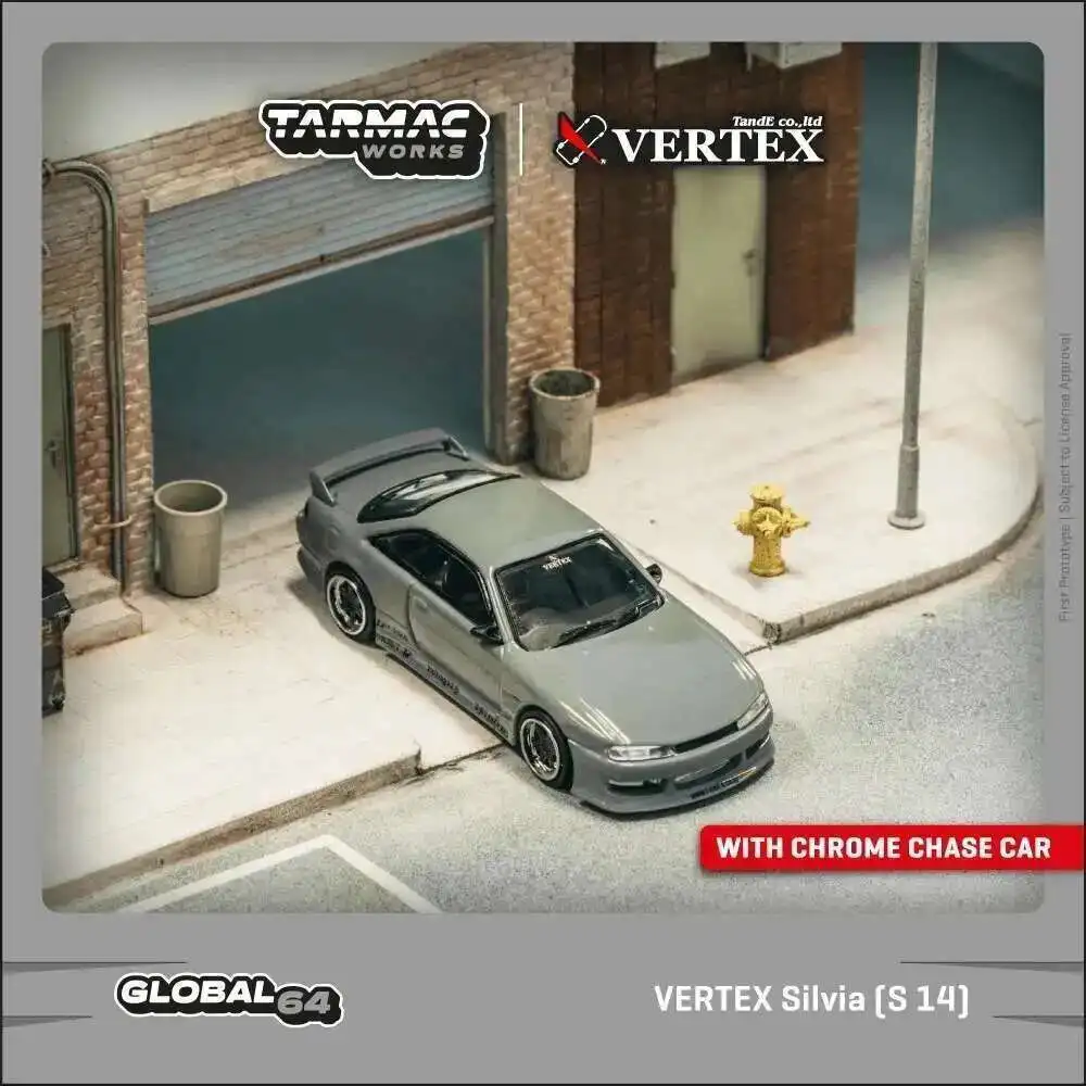 

TW VERTEX 1:64 Silvia S14 Серая литая под давлением модель автомобиля Коллекция игрушек Tarmac Works