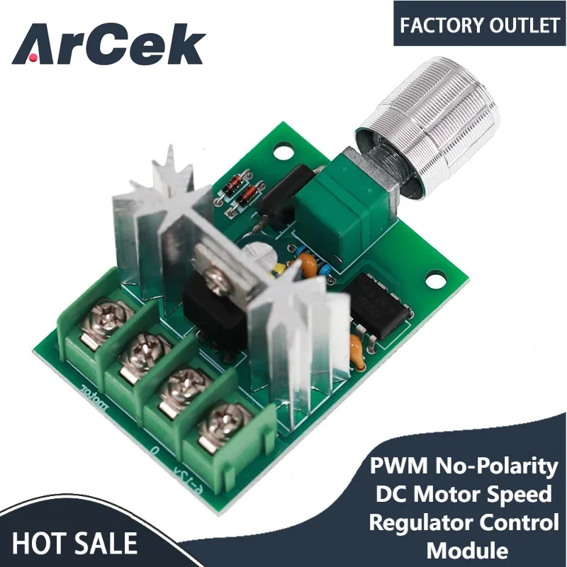 High Power PWM No-Polarity DC Motor Speed Regulator Control Module Controller Board Speed Motor Control Switch Board 6A 6V-12V