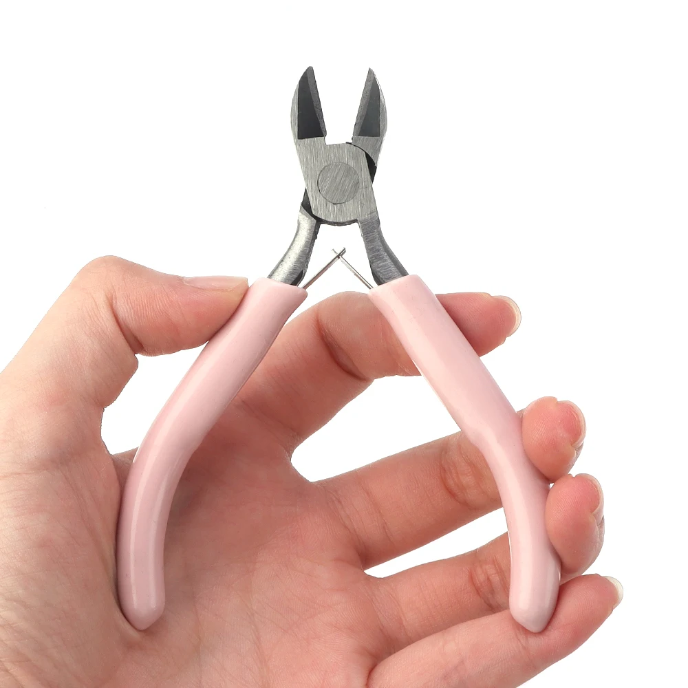 1Pc Cute Pink Color Handle Anti-slip Splicing and Fixing Jewelry Pliers Tools Equipment Kit for DIY Jewelery Making Needlework