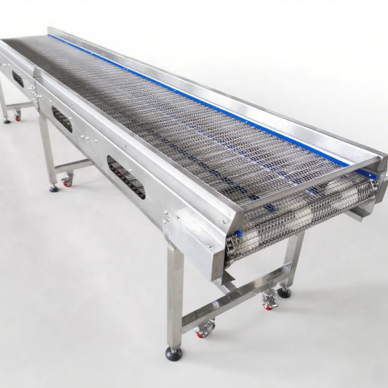 

SUS304 Stainless Steel Mesh Belt Cooling Conveyor with Fans Customized