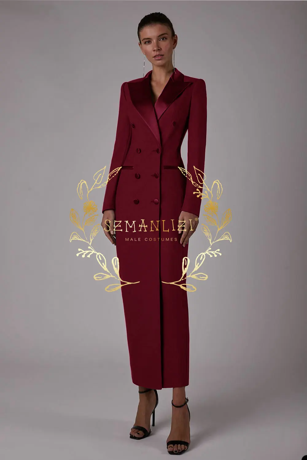 Double Breasted Women Long Jacket Suits Monther Of Bride Dress Ladies Prom Evening Guest Formal Wear Custom Made Dress Blazer