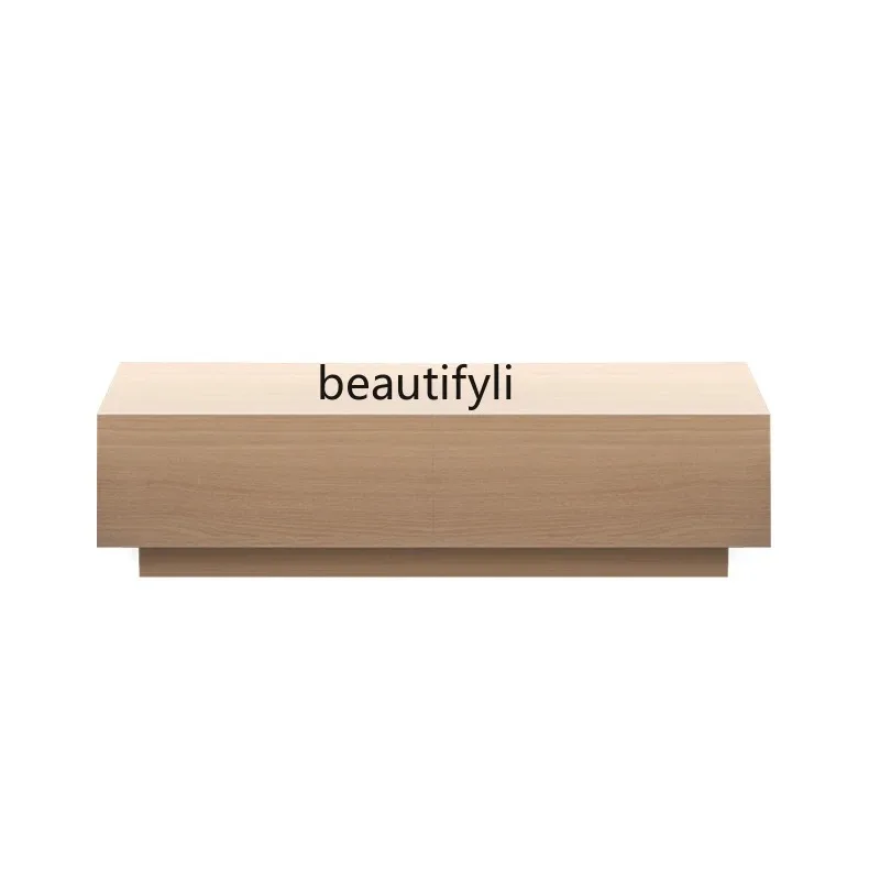 A076 Nordic Solid Wood Modern Living Room Small Apartment Complete Retractable Large Space Japanese Style Coffee Table