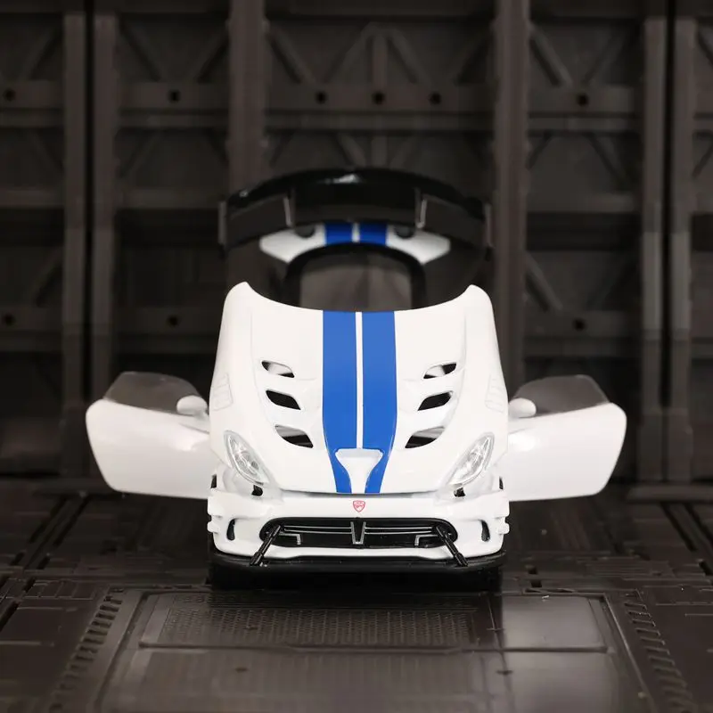 Modèle de voiture en alliage Dodge viper 1:32, cadeaux, absorption des chocs, acousto-optique pour enfants, avec fonctions sonores et lumineuses