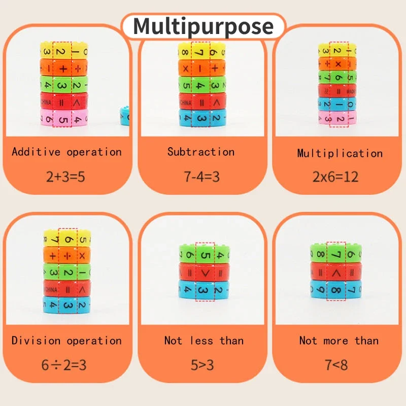 Juguete de cubo Digital mágico para niños, juego de rompecabezas Montessori, aprendizaje educativo de matemáticas, bloque magnético, juego de cálculo