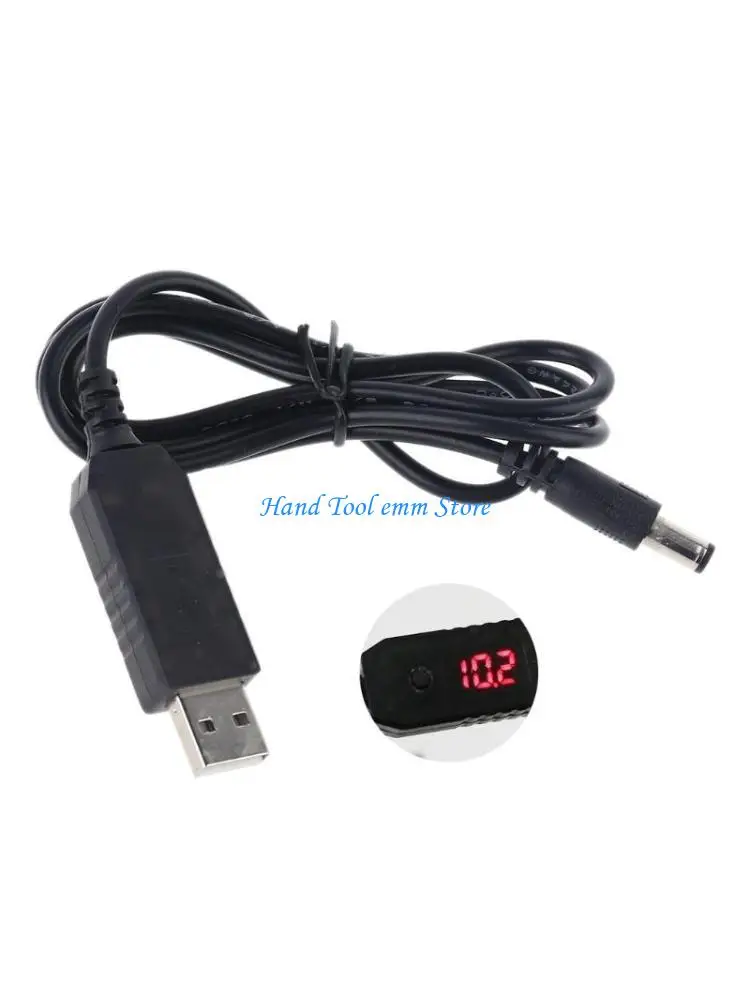 H37F Adjustable Step Up Universal QC3.0 USB To DC12V 5V 9V 5.5x2.5mm Cable Power Line For WiFi Router LED Strip