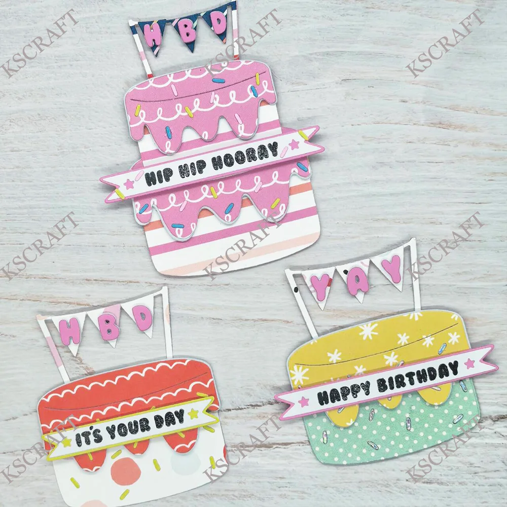 KSCRAFT Layered Cakes Cutting Dies Stencils for DIY Scrapbooking Decorative Embossing DIY Paper Cards