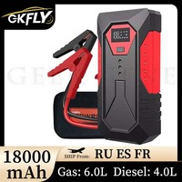 GKFLY Car Jump Starter Portable 18000mAh Power Bank Car Battery Booster 12V Car Starting Device for Petrol 6.0L Diesel 4.0L