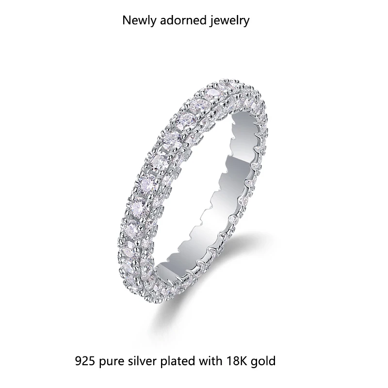 

Amazon's new popular style of European and American fashion exquisite moissanite ring for women, fashionable, luxurious, and per