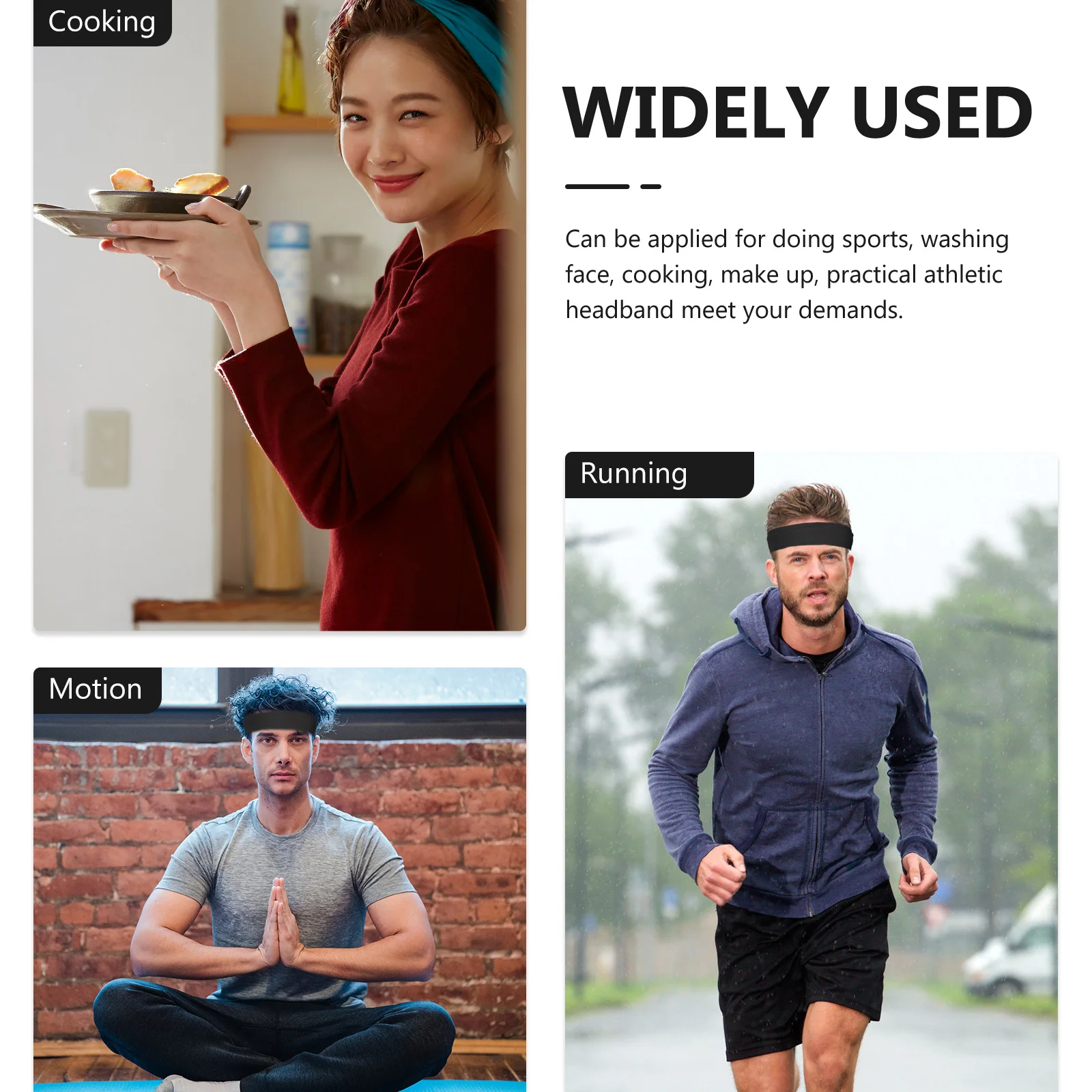 

6pcs Sports Headband Breathable Stretchy Sweatbands For Women Workout Yoga Running Fitness Head Wrap Hair Care Styling Tool