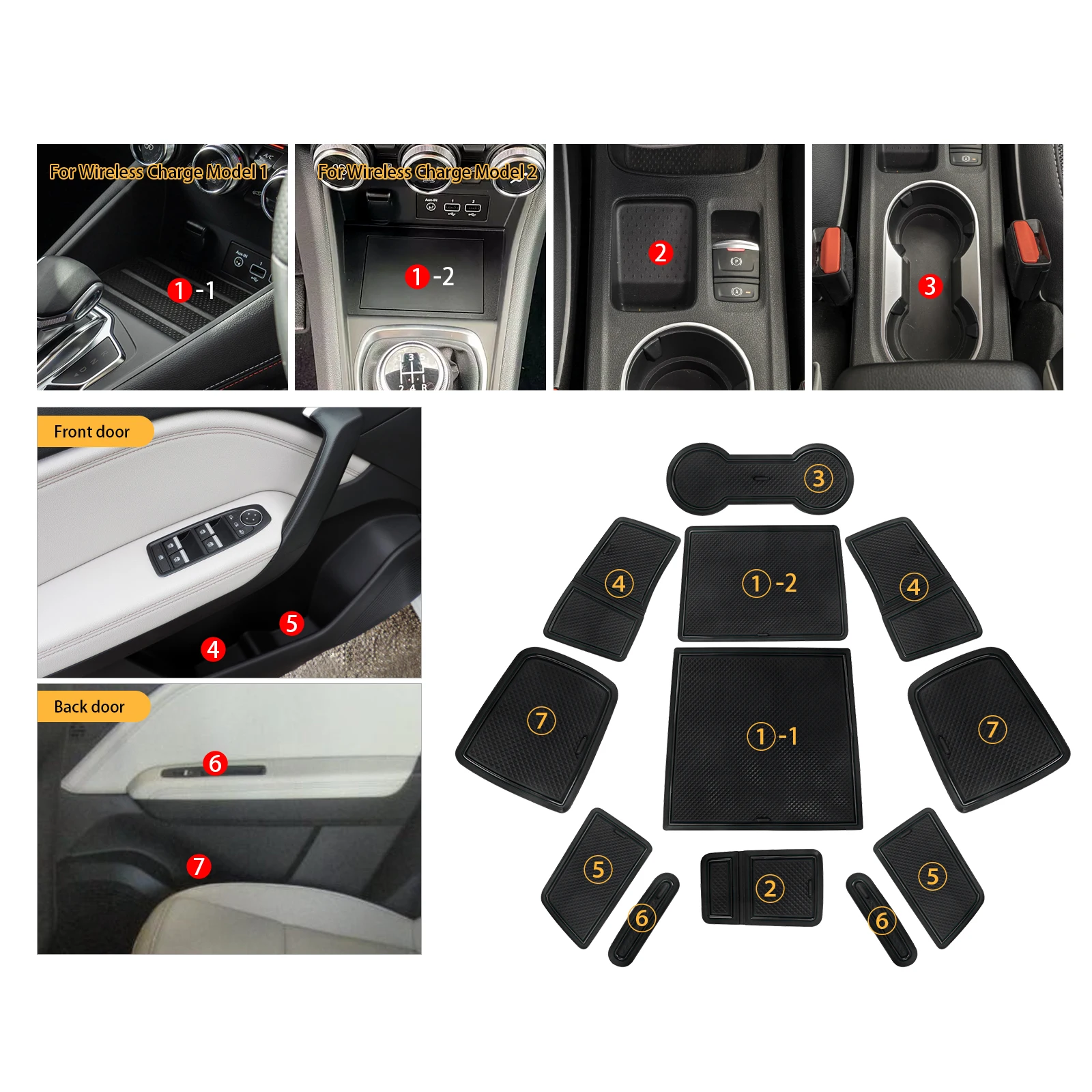 LFOTPP Car Door Groove Mat for Renault Captur 2 2020-2023 Anti-Slip Door Gate Slot Pats Auto Interior Captur 2 Accessories 2023