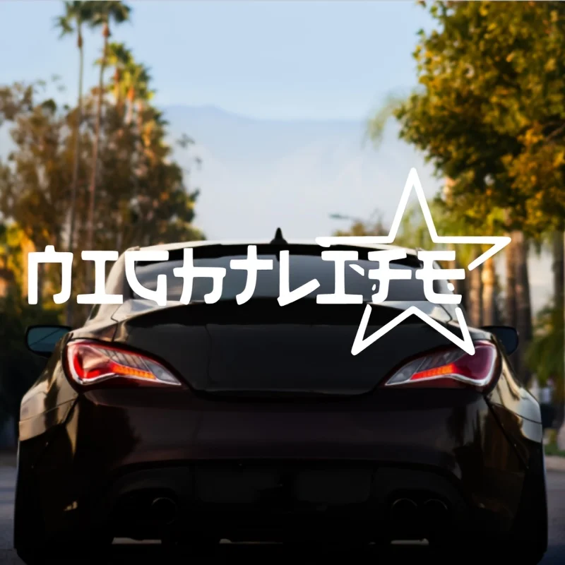 

1Pc Nightlife JDM Star Car Sticker, Japanese Style Vinyl Decal, for Car Body & Side Modification Decor