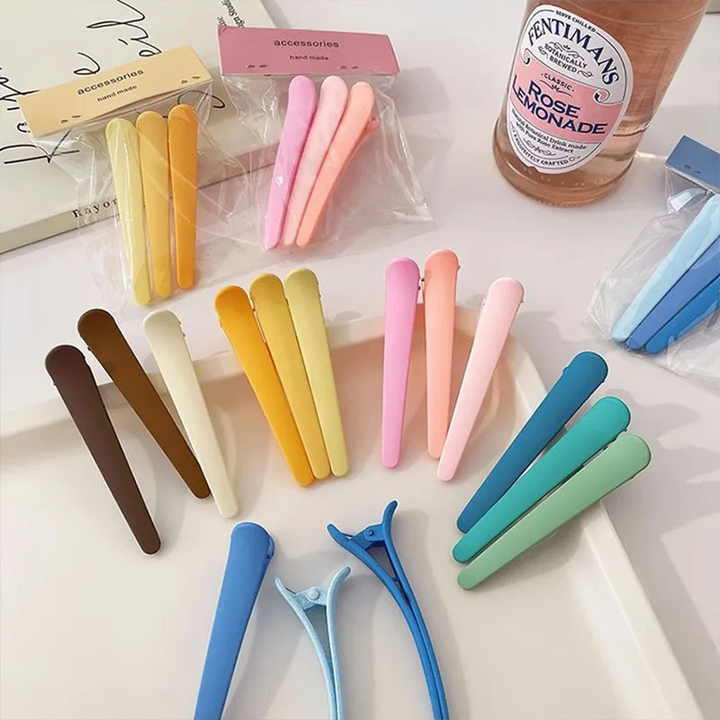 Pinza para el pelo sin marcar, flequillo lateral femenino, lavado de cara, maquillaje, cuidado del cabello, pinzas rectas para el cabello roto, diadema, Clip de pico de pato, horquillas para el cabello