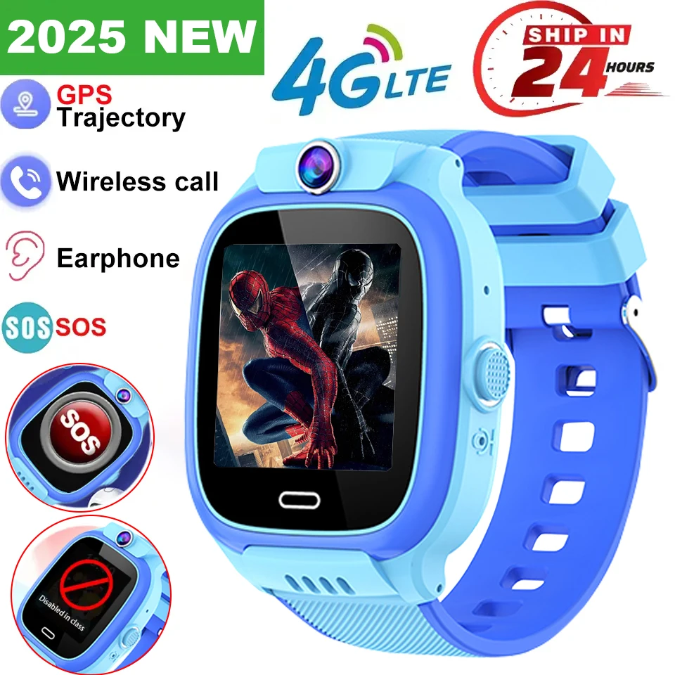 

2025 New Kids Smart Watch SOS GPS Location Tracke 4G Sim Card Call Child SmartWatch Camera Waterproof Watch Gift For Ios Android