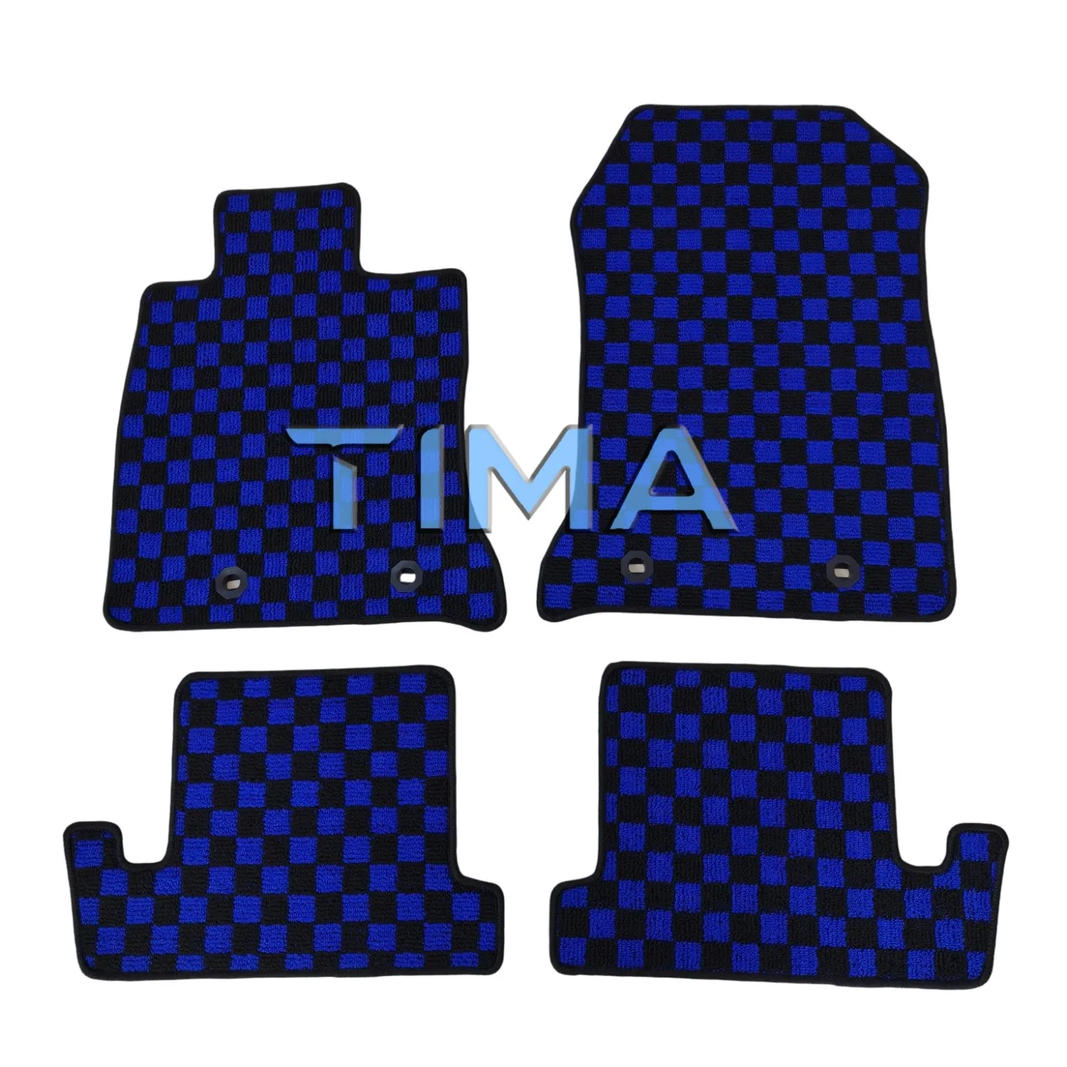 JDM Checkered Stylish Car Mats Set checkered car decor 4PCS For 22-25 Toyota GR86 Left Hand Driveor