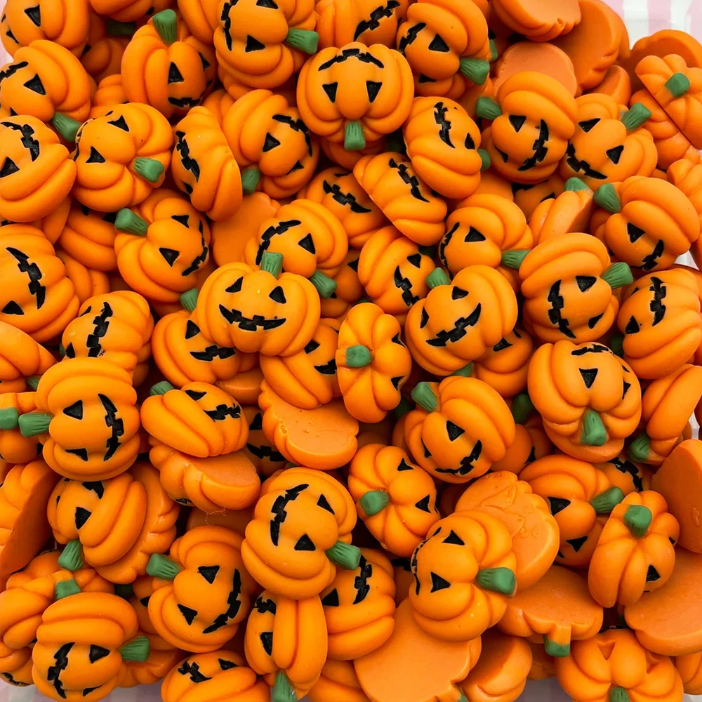 10/20pcs Halloween Resin Pumpkin Miniatures, Flatback Charms for Micro Landscape Home DIY Craft Decoration Supplies