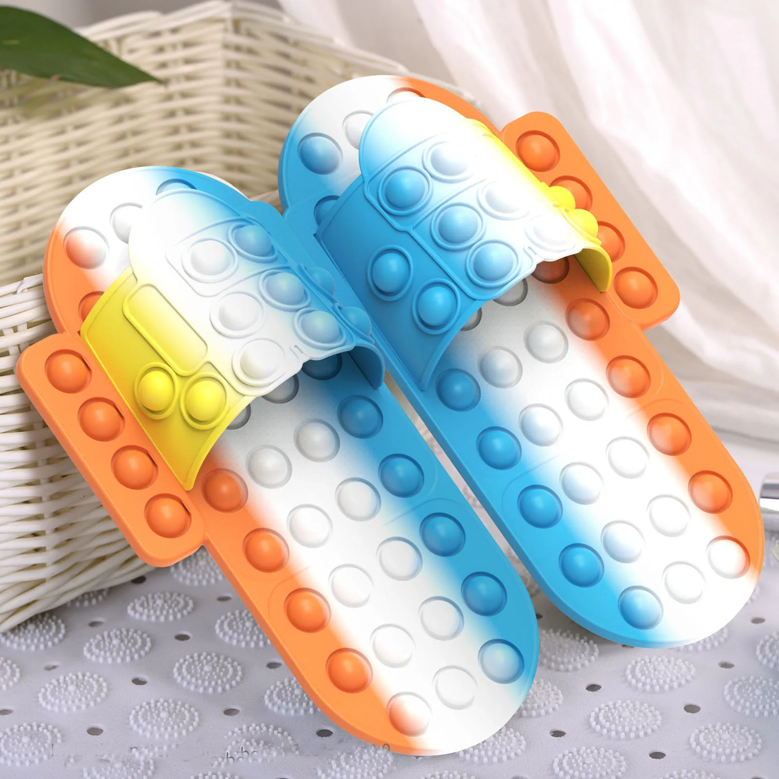 New Hot Sale Popper Fidget Shoes Toys Pops Its Bubble Simpl Dimmer Fidget Shoes Toys decompression Sensory toy slippers поп ит