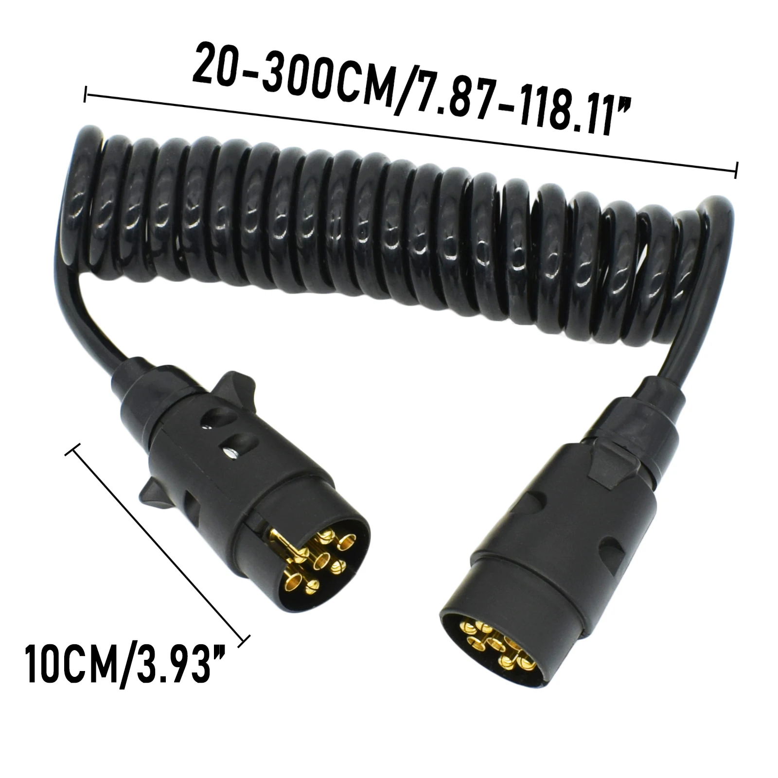 7 Pin Trailer Truck Light Edge Connector Copper Extension Cable Trailer Power Cord Plug Vehicle Extender Socket Car Accessories