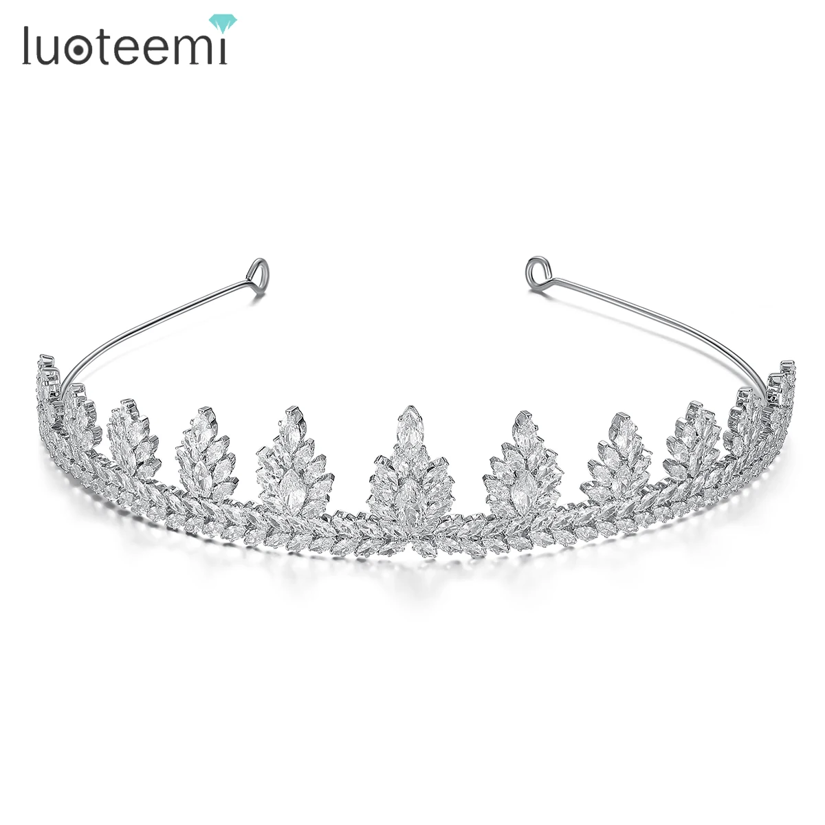 

LUOTEEMI Exquisite Dazzling Party Crown Luxurious Birthday Tiaras Gifts for Bridal Cubic Zirconia Luxury Wedding Bridal Tiara