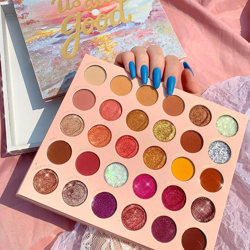 Paleta de sombras com logotipo personalizado, marca própria, brilho fosco, maquiagem para os olhos, logotipo personalizado, baixo moq