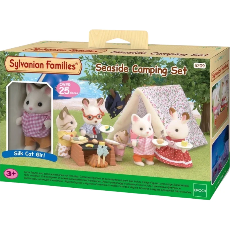 

Original Anime Sylvanian Families Seaside Camping Set Kawaii Figure Collectible Doll Birthday Gift Kids Toys Christmas Gift