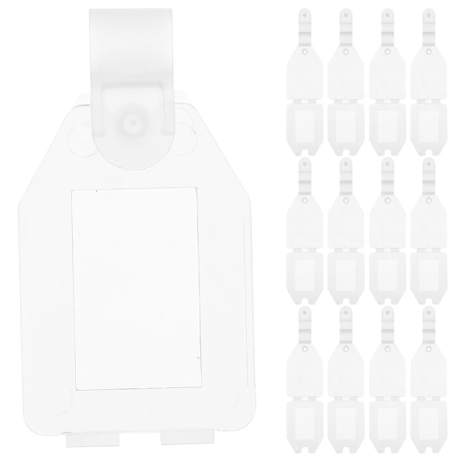 

20 Pcs Price Tag Label Holders for Shelves Merchandise Sign Card Cover Shelf Market Storage White Clips
