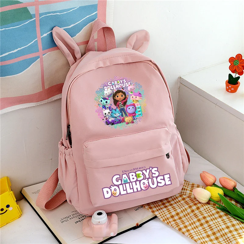 Gabby\'s Dollhouse Mochila Infantil, Mochila Infantil Kawaii, Mochila dos Desenhos Animados, Presente de Aniversário, Brinquedo para Meninas