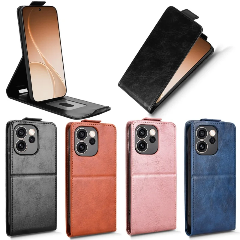 حافظة هاتف محفظة جلدية عتيقة لهاتف اوبو رينو 15 برو 5G 2025 مع إطار صور لأعلى ولأسفل حماية النمط