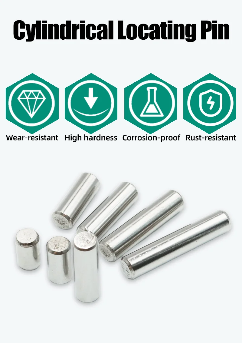 A2 304 Edelstahl-Dübelstift-Set M2 M2,5 M3 M4 M5 M6 M8 Zylinderstifte Positionierungsdübel Feste Welle Solide Sicherungsstiftstange GB119 – Detail 1