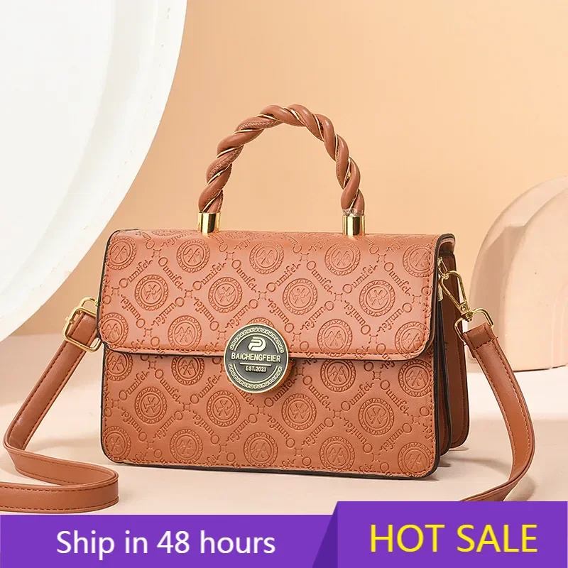 

Flap Purses and Handbags Women Shoulder Bag Luxury Designer Leather Embossed Female Casual Crossbody Bag Small Square Bags