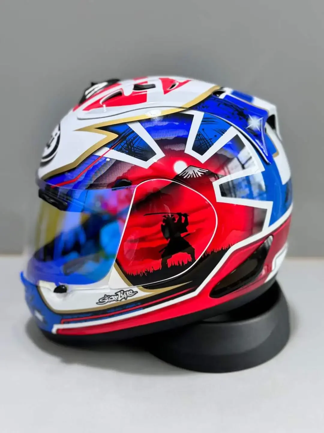 RX-7X Pedrosa Samurai Spirit Blue Motorcycle Helmet RX7X Full Face Helmet RX-7X Corsair-X RX-7V Casco Size M-XXL Japan