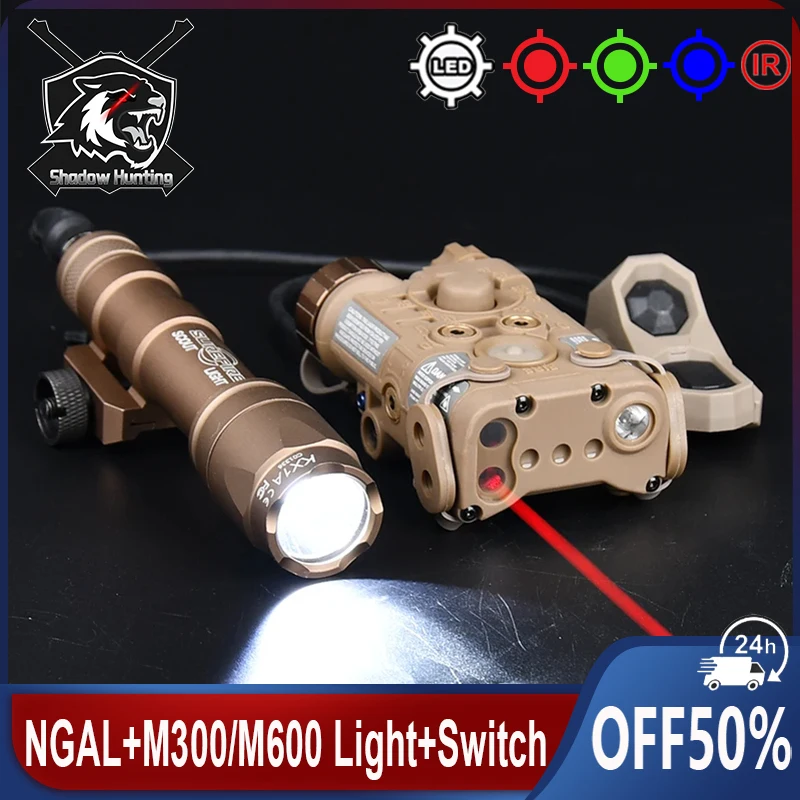 

Wadsn Tactical NGAL Red/Green/Blue Dot Laser Indicator Surefir M300A SF M600C Hunting Scout Lamp With AXON Dual Control Switch