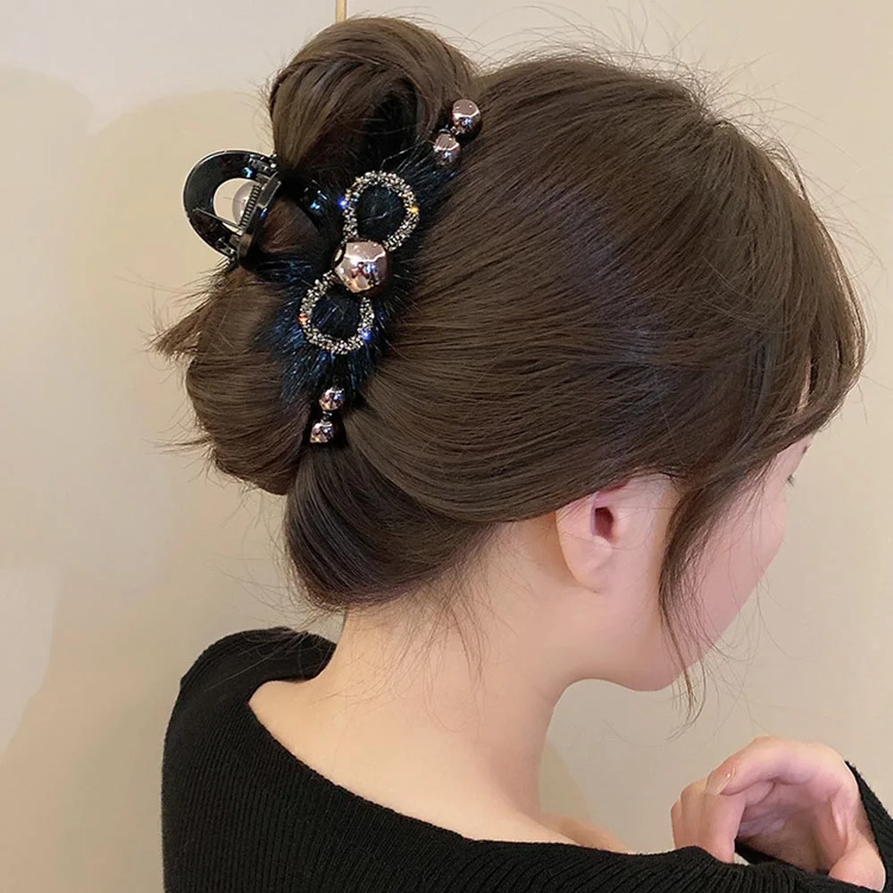 AuraVita 2024 New Trend Acrylic Wool Imitation Pearl Claw Clip Birthday Party Hair Claw Women's Elegant Hair Accessories Gift