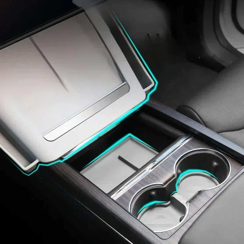 Alfombrilla de silicona de Control Central para Tesla Model X S, reposabrazos de carga inalámbrica, caja de almacenamiento de Taza, Almohadillas