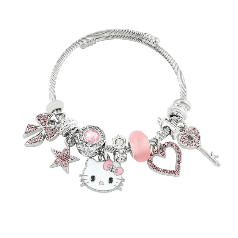 Fashionable And Cute Cat Diy Bracelet Beaded Open Bracelet Pendant Jewelry Cartoon Creative Couple Small And Exquisite Gift image 6
