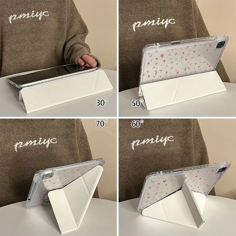 Custodia floreale per iPad Air 11 13 Air 5 4 del 2025 Custodia iPad 10a generazione 11a A16 9a Mini 6 7 Pro 11 10,9 pollici 12,9 13 M2 M3 M4 M5