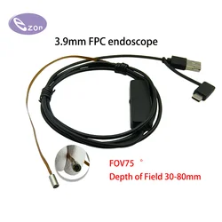 1MP 3.9mm FPC flexible cable endoscope 3-in-1 cable FOV75゜ USB industrial endoscope camera EZ-EN39L-S