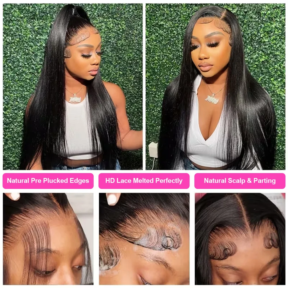 5x5 Ready to Go HD Lace Glueless Wigs 40 Inch 100%  Human Hair Wig 13x6 Pre Plucked Human Wigs 250 Density 13x4   Human Hair Wigs Perruques Naturelles Dentelle For Women  Brazilian image 4