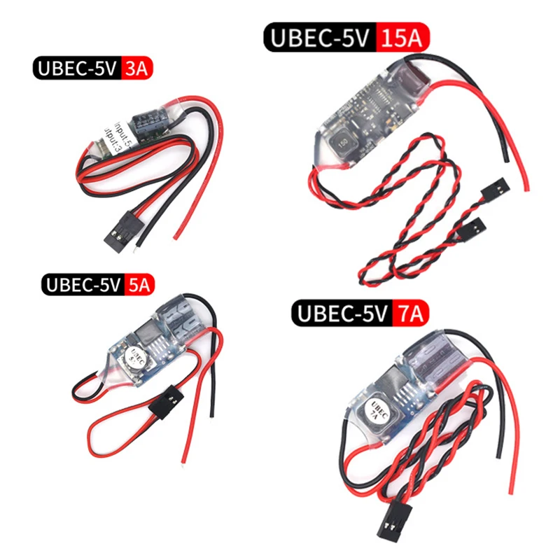 

UBEC 3A /5A /7A /15A 5V BEC Lowest RF Noise BEC Full Shielding Antijamming Switching Regulator for RC Multicopter Drone Car Boat