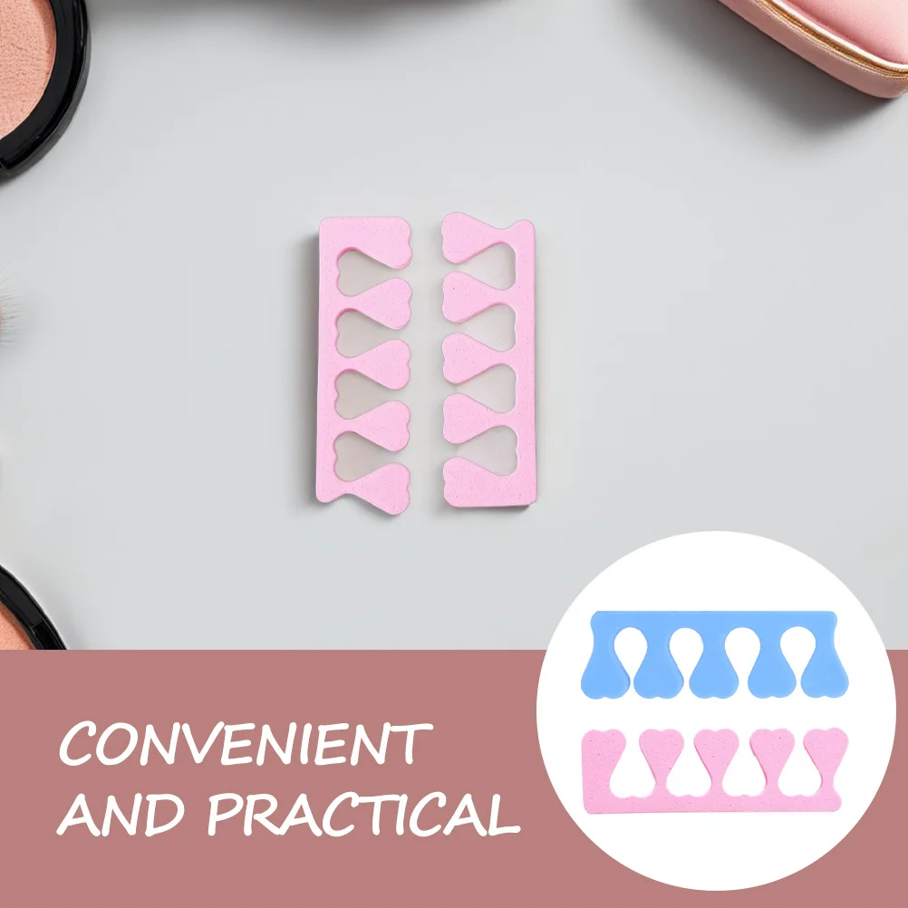 Espaciadores de uñas cómodos con forma de corazón, separador de dedos de los pies para pedicura, manicura, espuma, herramientas de decoración de uñas, esmalte de secado, 2 uds.