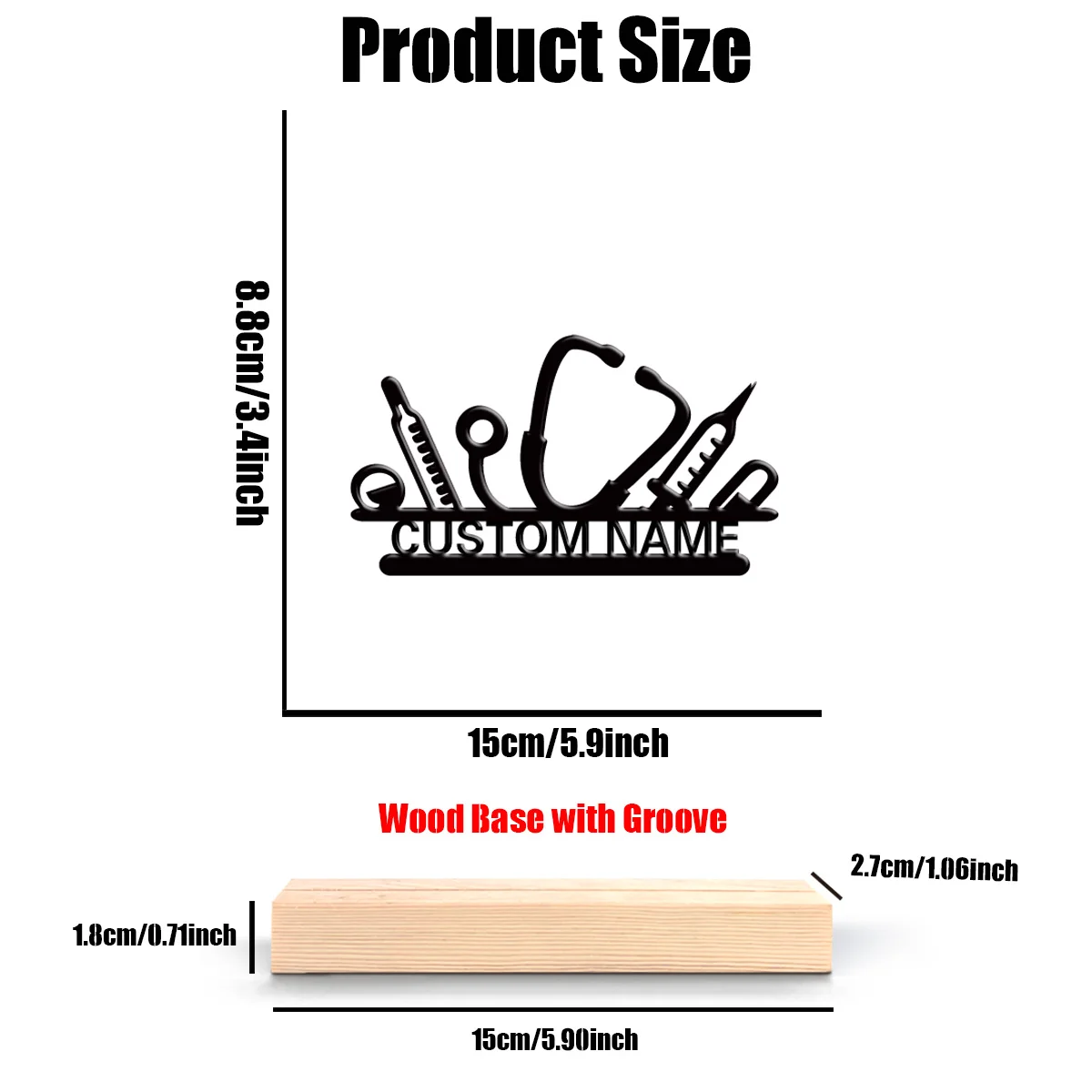 1 pc new Medical instrument Customizable Name Wooden Decor Handcrafted with Elegant Cursive Lettering